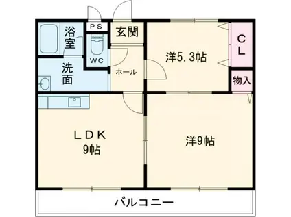 K′S COURT(2LDK/1階)の間取り写真