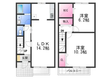 ドルフコート(2LDK/2階)の間取り写真