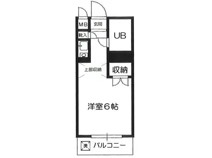 レヂオンス西武柳沢(ワンルーム/2階)の間取り写真