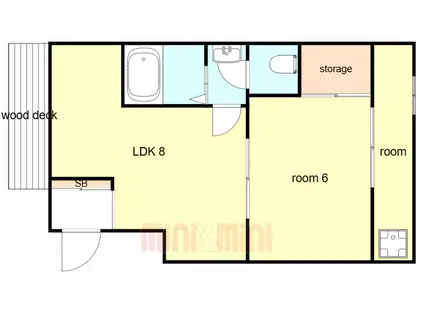喜多ハイツ(1LDK/1階)の間取り写真