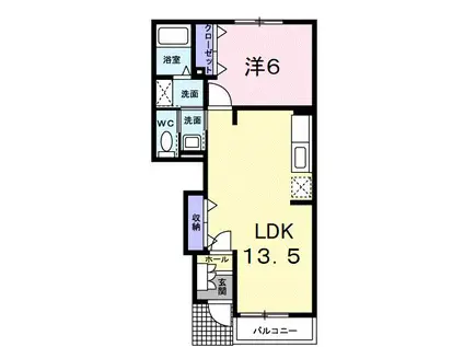 グランツ・モーデII(1LDK/1階)の間取り写真