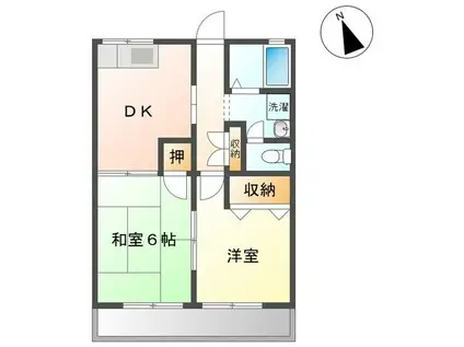 ヴィーナスII(2DK/2階)の間取り写真