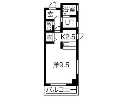 三向ハイツ今泉新町(1K/4階)の間取り写真