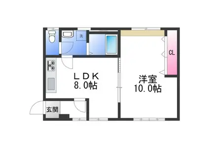 M2穴田ビル(1LDK/2階)の間取り写真