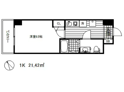 グリーン・ネス神戸駅前(1K/7階)の間取り写真