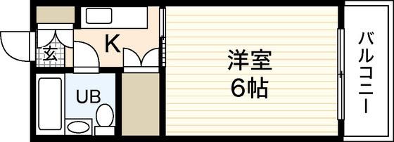 アメニティ長束II(1K/2階)の間取り写真
