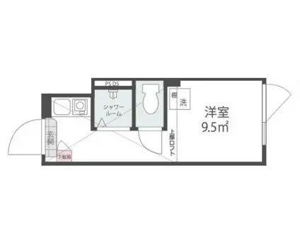 ノース HILL SHINJUKU イーストノースヒル新宿イース(ワンルーム/1階)の間取り写真