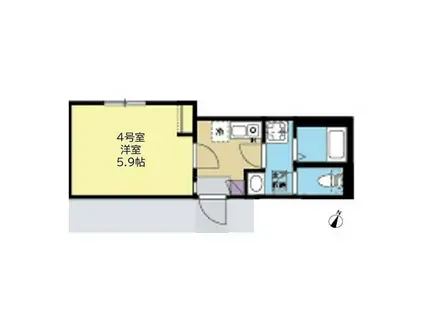 リラIKUTA(1K/1階)の間取り写真