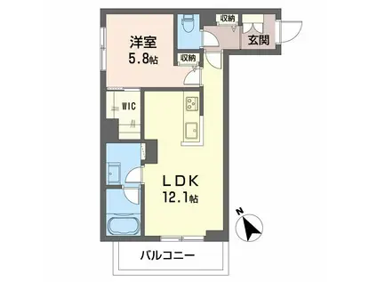 パストラール己斐西(1LDK/2階)の間取り写真