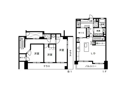 寺塚パークホームズ(3LDK/B1階)の間取り写真