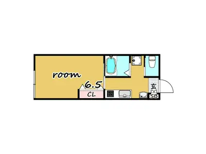 アンビション豊春(1K/1階)の間取り写真