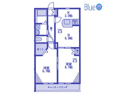 LA VILLE TOTSUKA(2DK/3階)の間取り写真