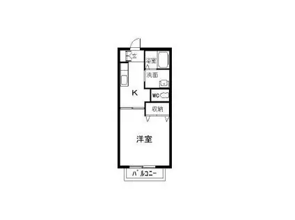 ディアス弐番館(1K/1階)の間取り写真