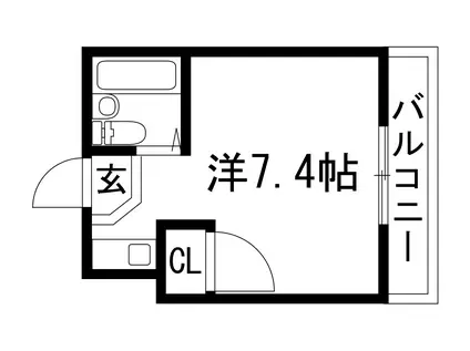 マンションミネット3号館(ワンルーム/2階)の間取り写真