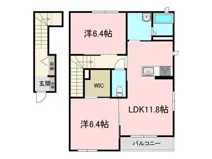 プランドール(2LDK/2階)の間取り写真