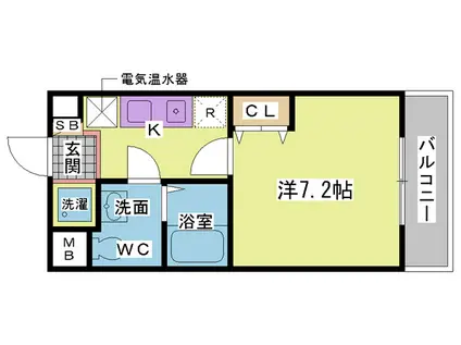 グランデージ名谷(1K/4階)の間取り写真