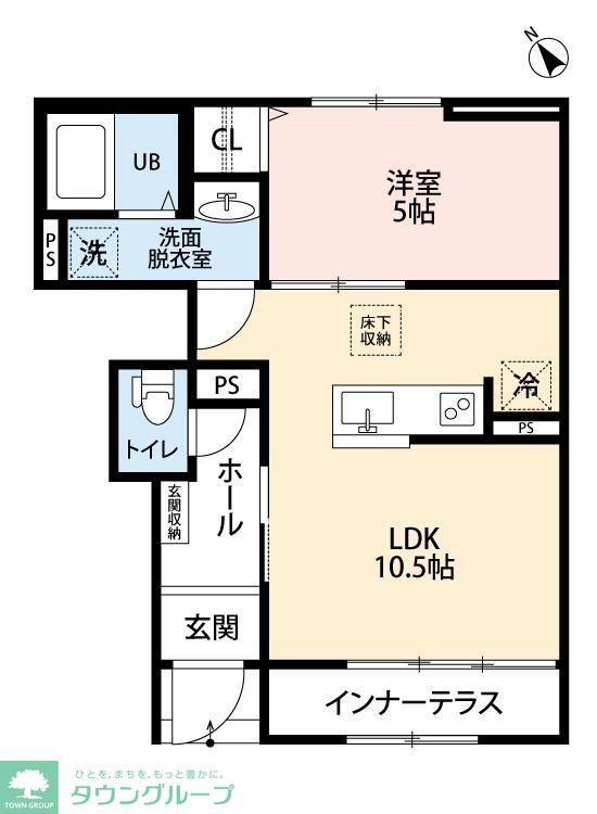 リーブルファイン相模原中央区中央(1LDK/1階)の間取り写真