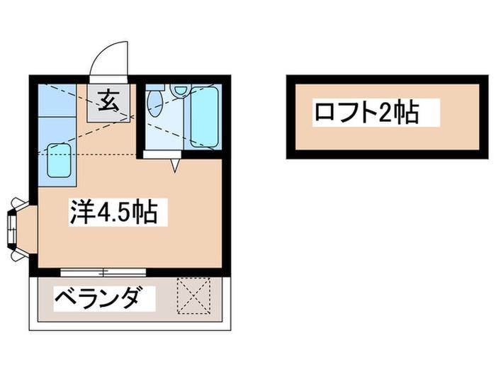 ホワイトキャッスル砂川(ワンルーム/1階)の間取り写真