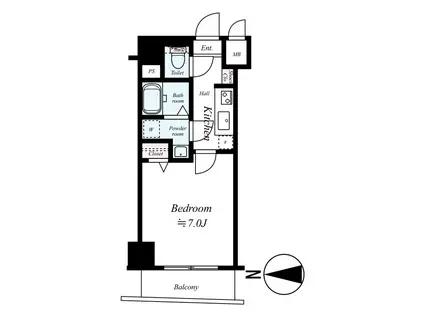 グリフィン品川大井(1K/9階)の間取り写真