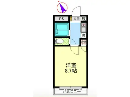 アルページュ花崎(1K/2階)の間取り写真