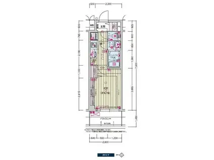 プレサンス天王寺ヴィヴァン(1K/3階)の間取り写真