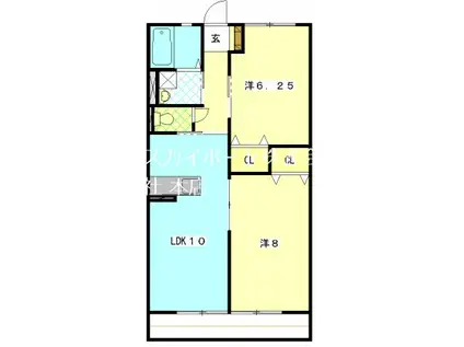 ラ・パレット(2LDK/1階)の間取り写真