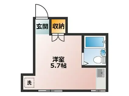 西池ガーデンハイツ(ワンルーム/2階)の間取り写真