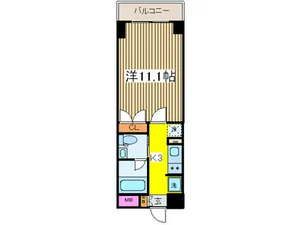 プラティーク清澄白河(1K/3階)の間取り写真