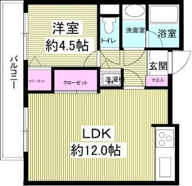 グランバリュー羽田(1LDK/2階)の間取り写真