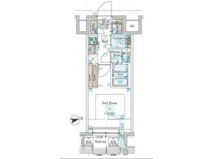 ジェノヴィア綾瀬II(1K/8階)の間取り写真