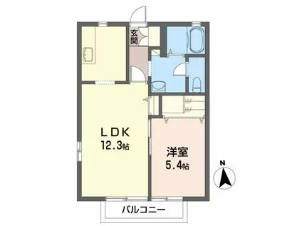 クロスロードIII(1LDK/2階)の間取り写真