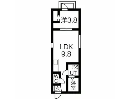APRILさくら(1LDK/1階)の間取り写真