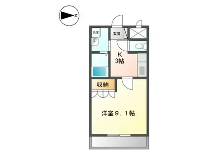 ルミエール(1K/2階)の間取り写真