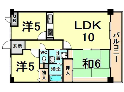 ハイネスコート(3LDK/5階)の間取り写真