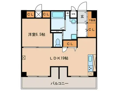 ソフィットクラブ(1LDK/7階)の間取り写真