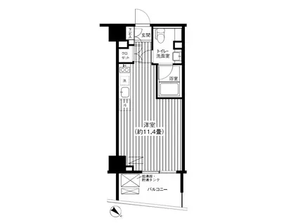 TI-HIGASHIAZABU(ワンルーム/3階)の間取り写真