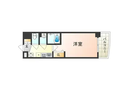 LUXE今里II(1K/4階)の間取り写真