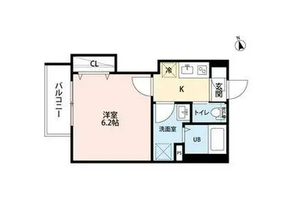 リュクスシティー黄金(1K/1階)の間取り写真