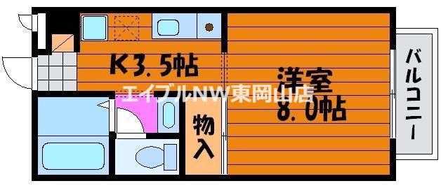 ピュアライフ(1K/1階)の間取り写真