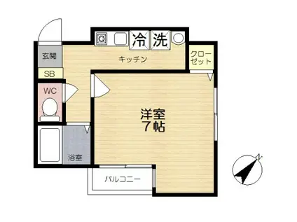 グレートハウスI(1K/2階)の間取り写真