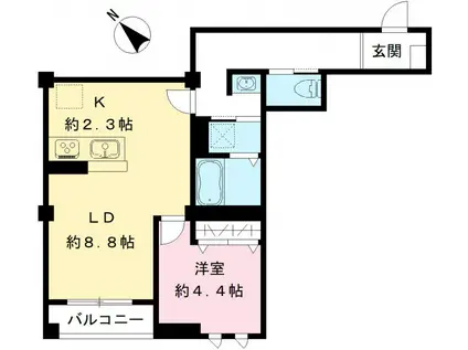 SOLANA DEUX ソラーナデュオ(1LDK/3階)の間取り写真