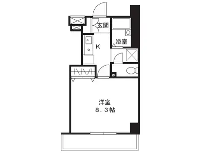 ラフィネモナミ(1K/4階)の間取り写真