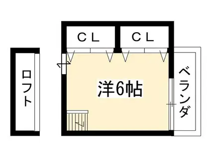二条シェアハウス(ワンルーム/3階)の間取り写真