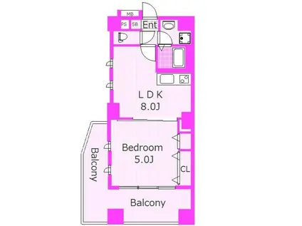 ファーストクラス横濱第2(1LDK/5階)の間取り写真