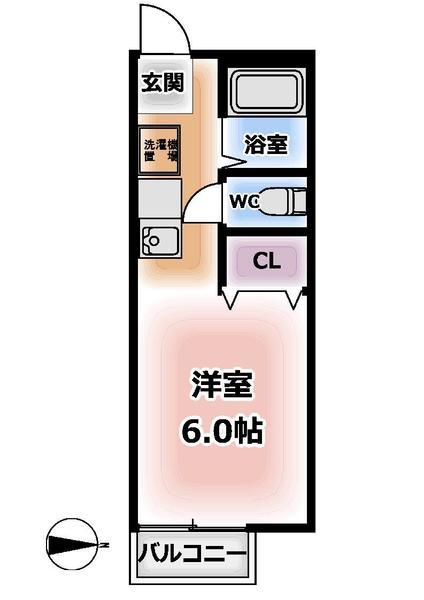 エイト名塚(1K/2階)の間取り写真