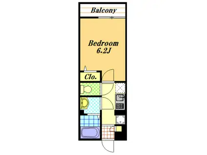 リブリ・BLUE(1K/2階)の間取り写真