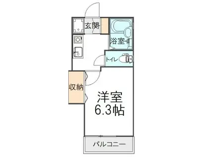 フィールズ13(1K/1階)の間取り写真