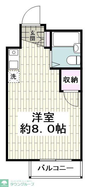 ソラール相模大野(ワンルーム/1階)の間取り写真