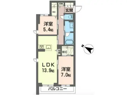 SHAMAISON エトワール(2LDK/2階)の間取り写真