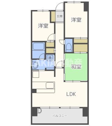 レジディア都島I(3LDK/6階)の間取り写真